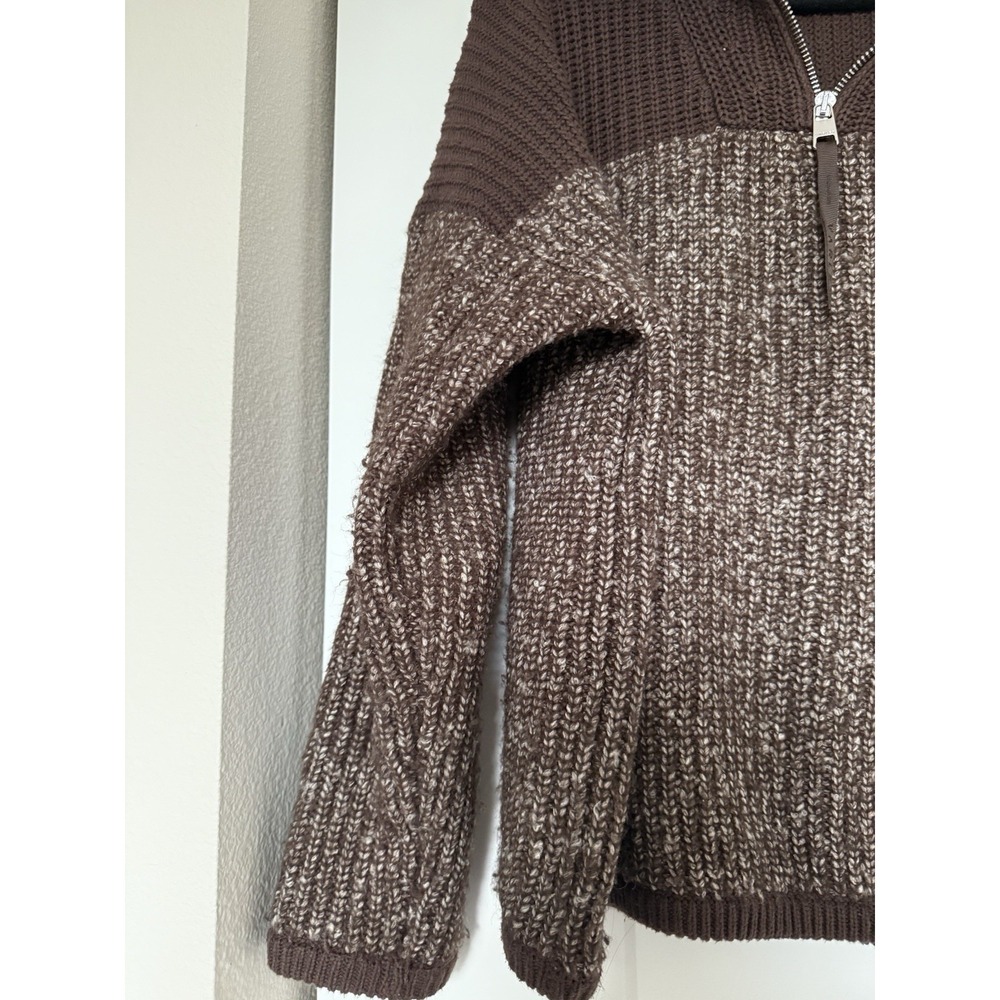 varley willard half zip knit coffee bean egret fleck Size XS Pullover Oversized - Picture 4 of 10